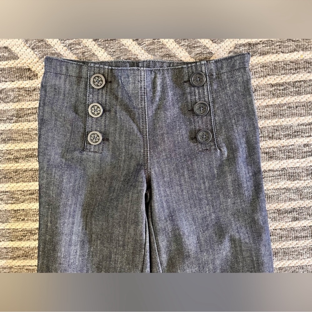 NWT TORY BURCH Sz 25 Tory Sailor Wide Leg Trouser Denim Jeans Original $185 - Picture 2 of 7